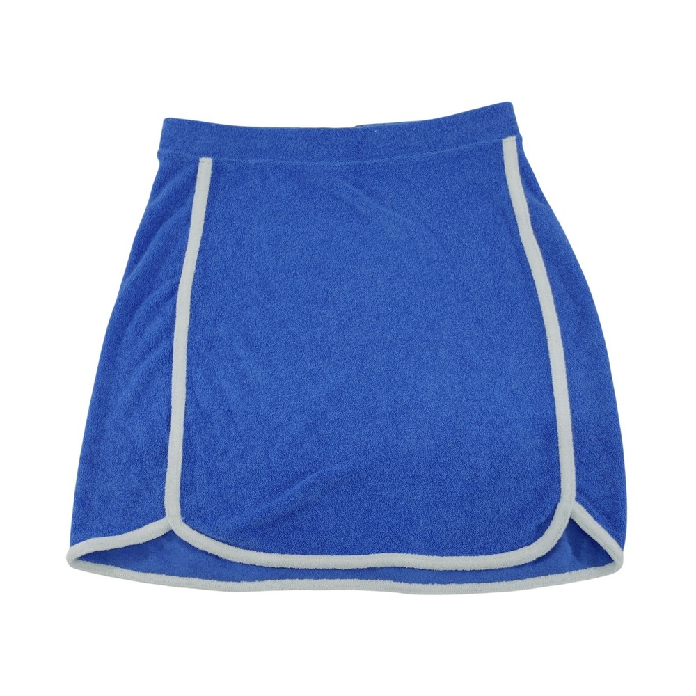Hollister Blue Terry Cloth Skirt White Trim Ultra High-Rise Beach Coverup Size S